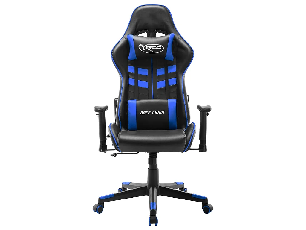 Gaming-Stuhl Schwarz und Blau Kunstleder