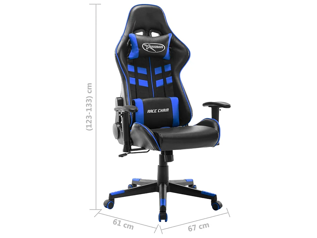 Gaming-Stuhl Schwarz und Blau Kunstleder