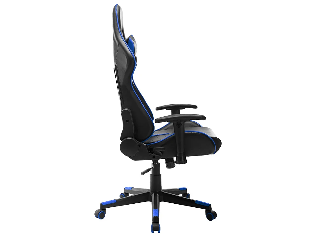 Gaming-Stuhl Schwarz und Blau Kunstleder