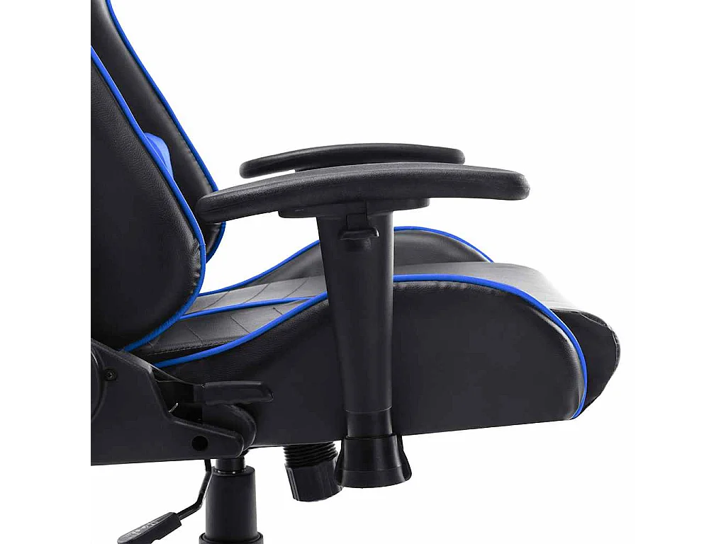 Silla de gaming de cuero sintético negro y azul