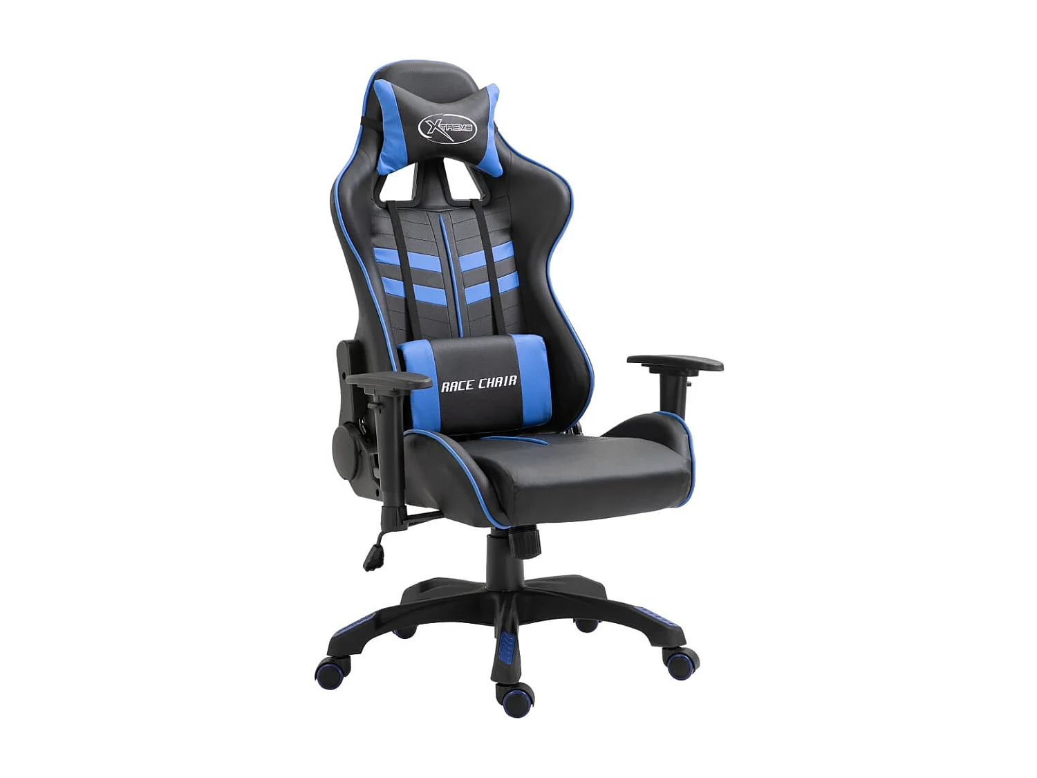 Silla de gaming de cuero sintético azul