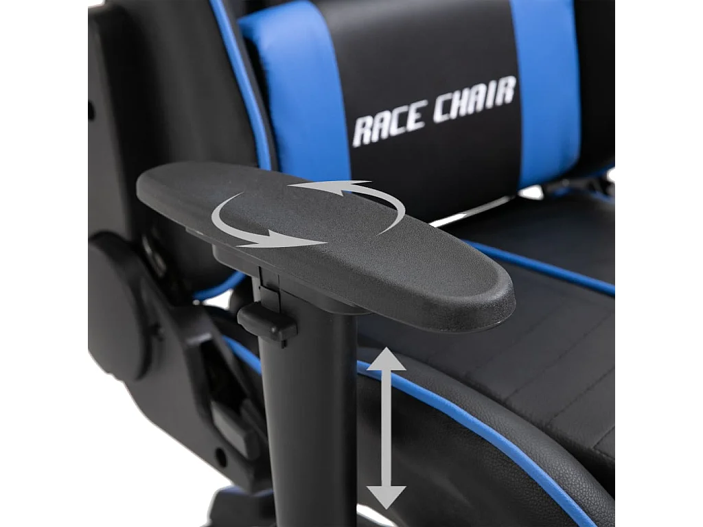 Silla de gaming de cuero sintético azul