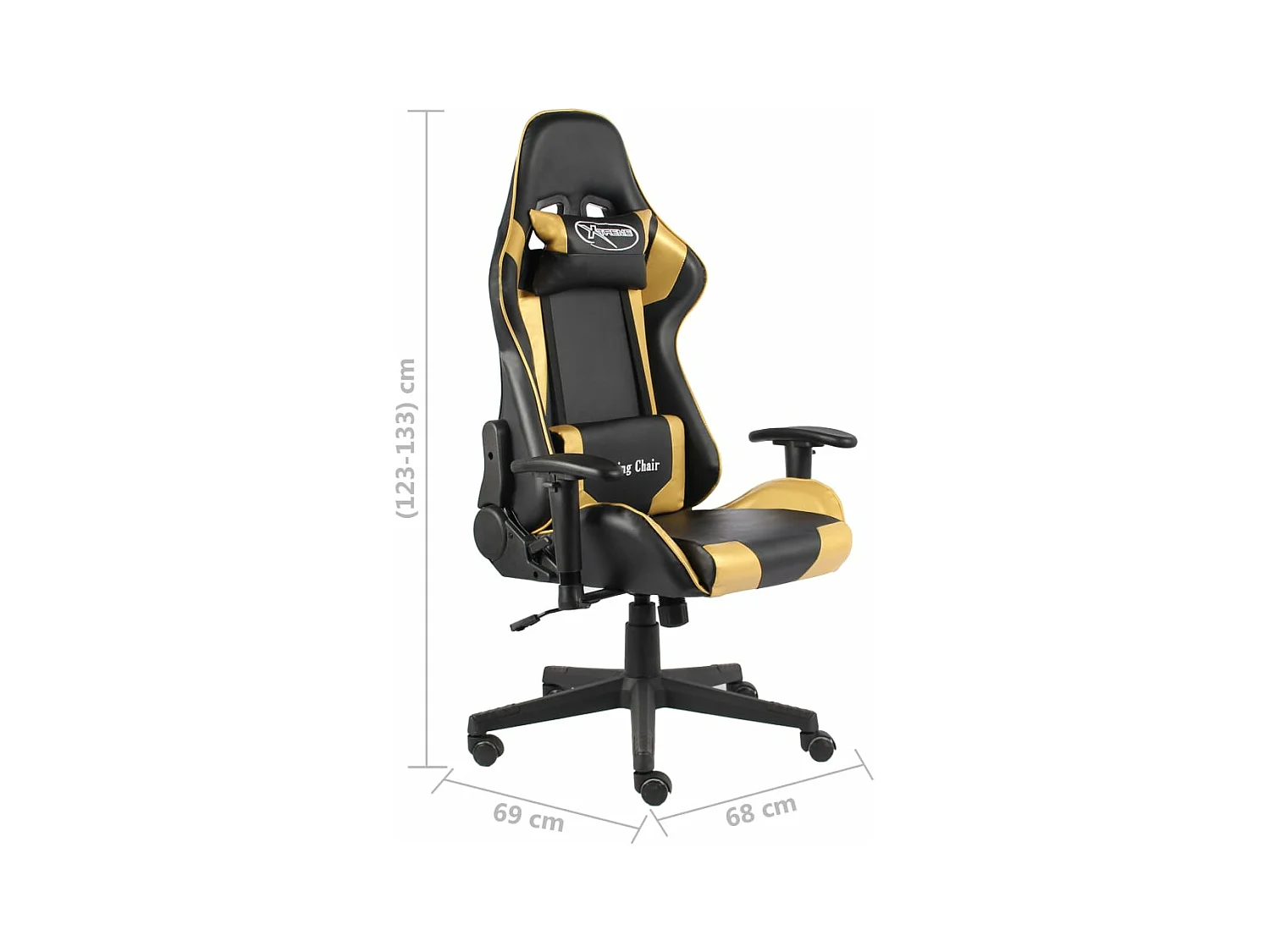 Gaming-Stuhl Drehbar Golden PVC