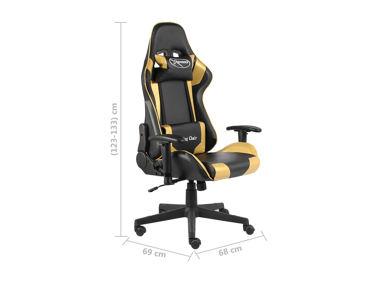 Gaming-Stuhl Drehbar Golden PVC