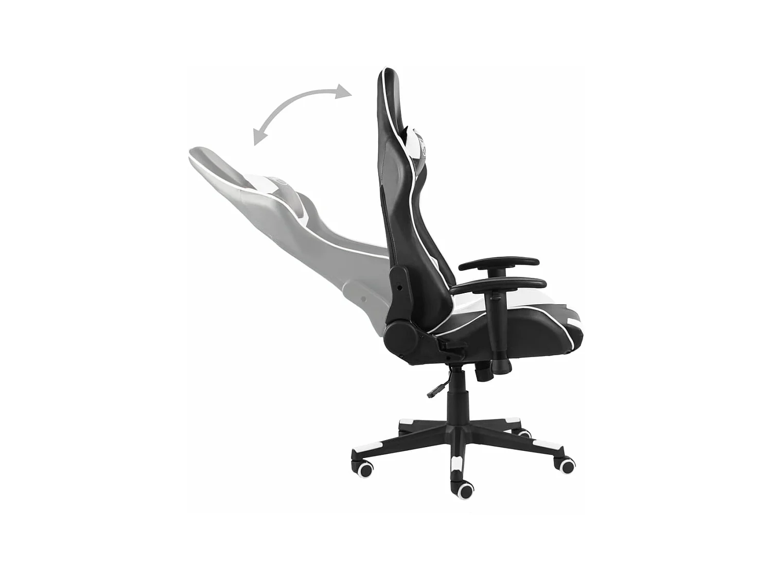 Gamestoel draaibaar PVC wit