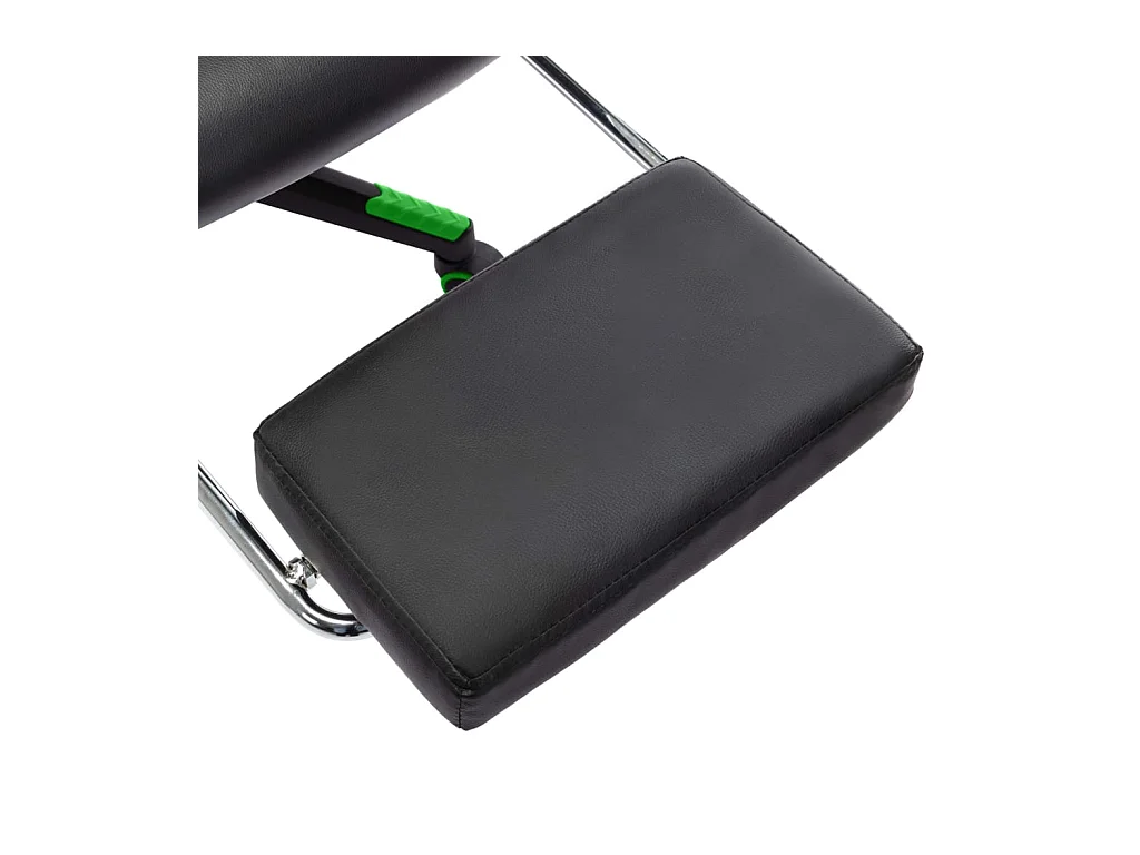 Chaise de jeu avec repose-pied Noir et vert Cuir artificiel