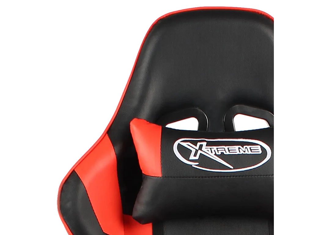 Sedia da Gaming Girevole con Poggiapiedi Rossa in PVC