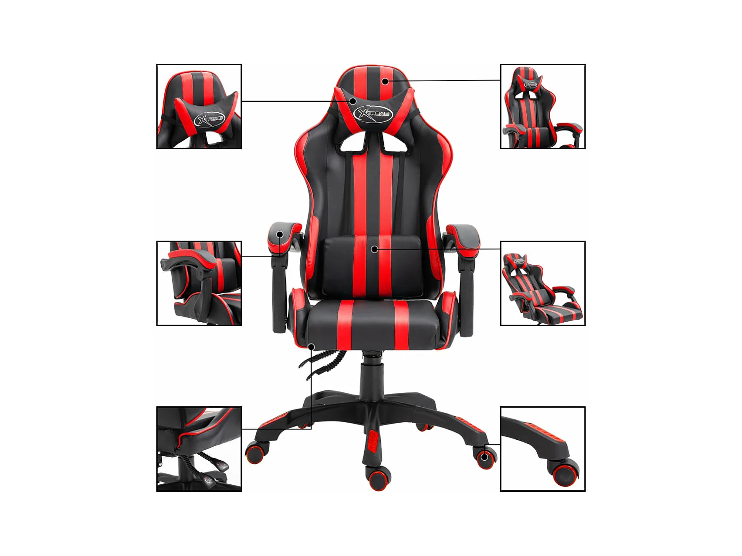 Gaming-Stuhl Rot Kunstleder