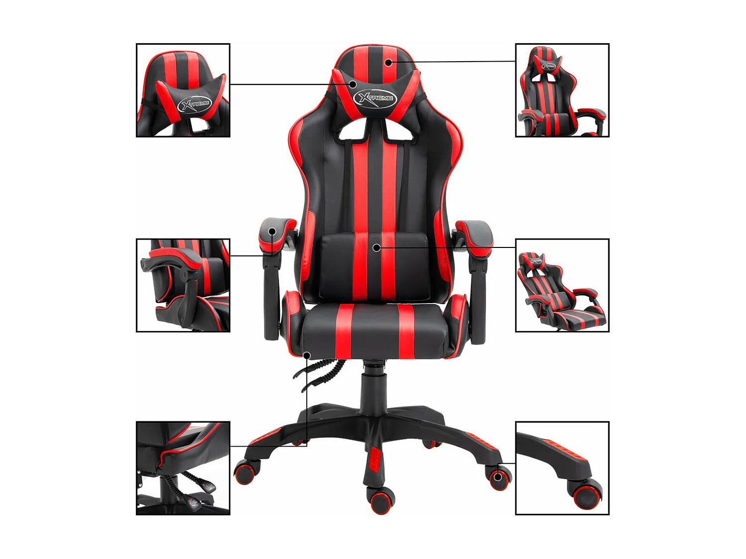 Sedia da Gaming Rossa in Similpelle