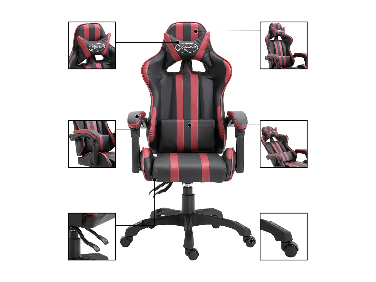 Chaise de jeu Rouge bordeaux Similicuir