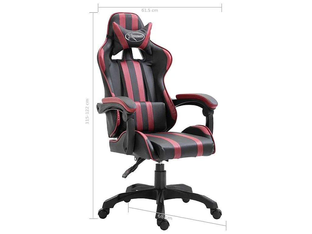 Sedia da Gaming Rosso Vino in Similpelle
