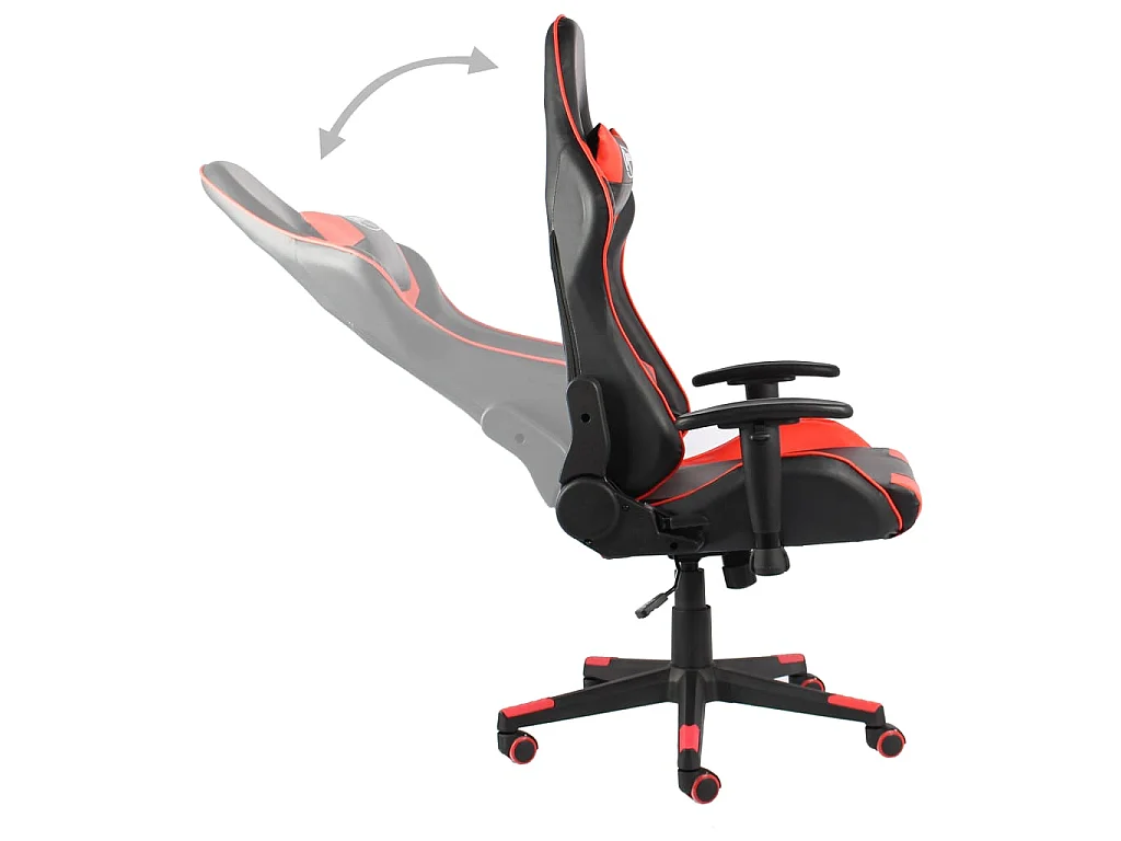 Sedia da Gaming Girevole Rossa in PVC