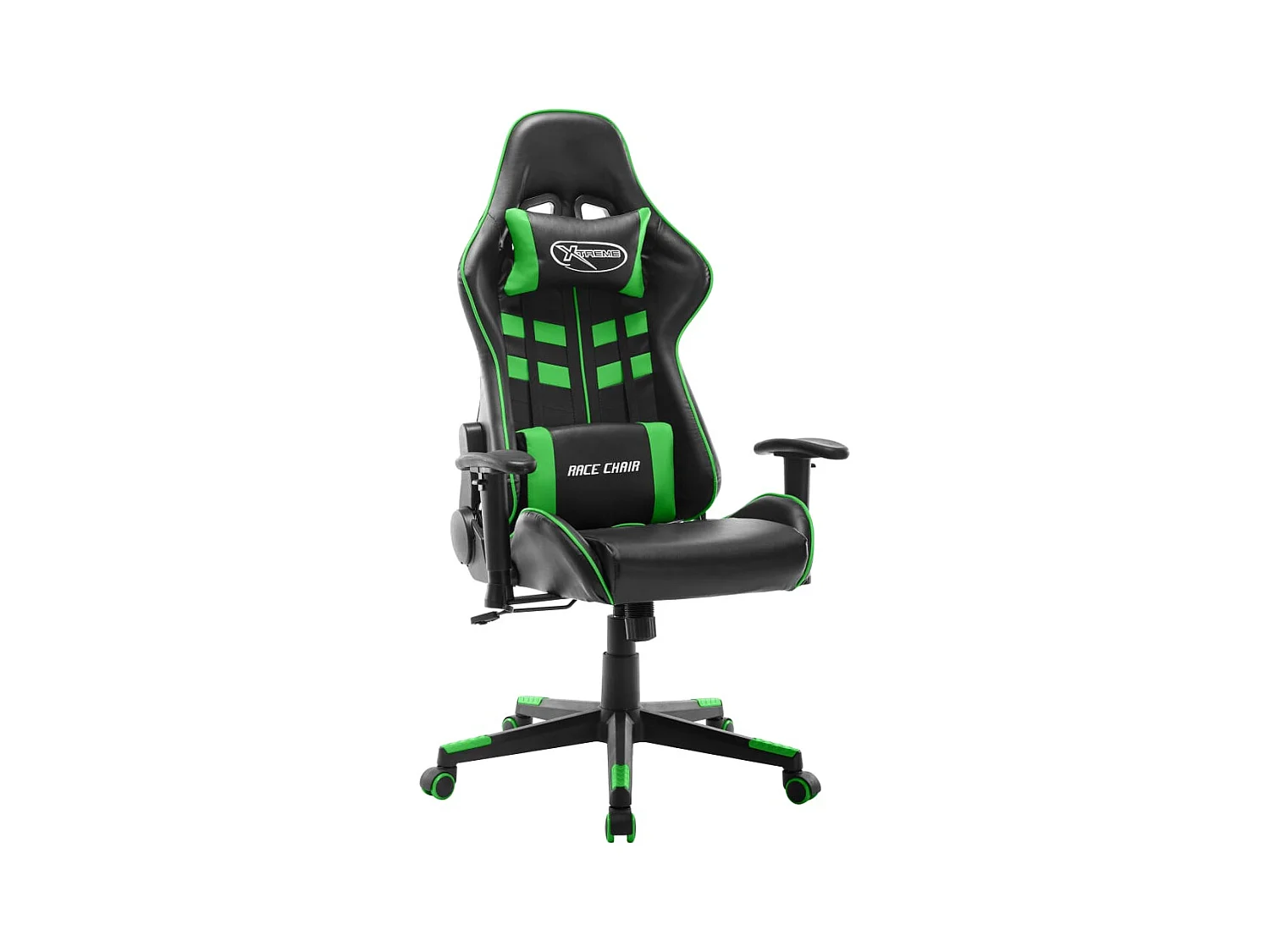Sedia da Gaming Nera e Verde  in Similpelle