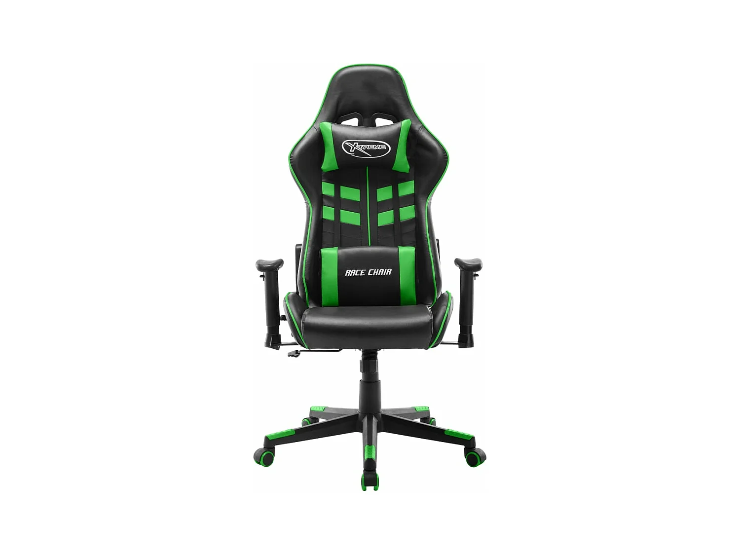 Sedia da Gaming Nera e Verde  in Similpelle
