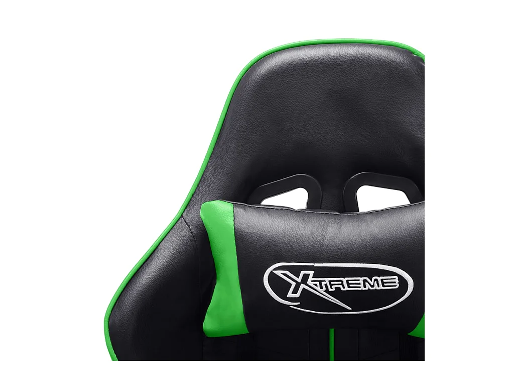 Sedia da Gaming Nera e Verde  in Similpelle