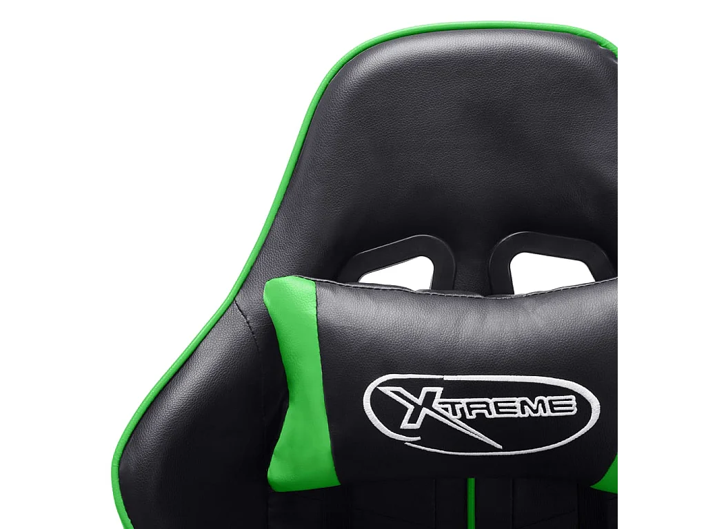 Chaise de jeu Noir et vert Cuir artificiel