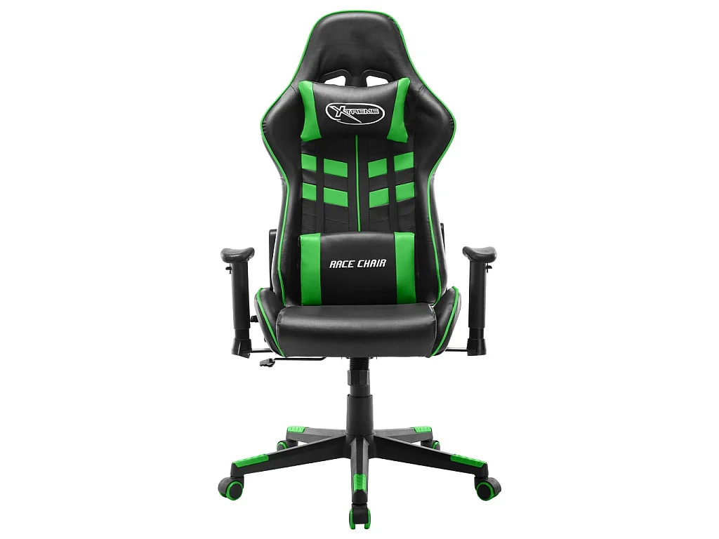 Gamestoel kunstleer zwart en groen