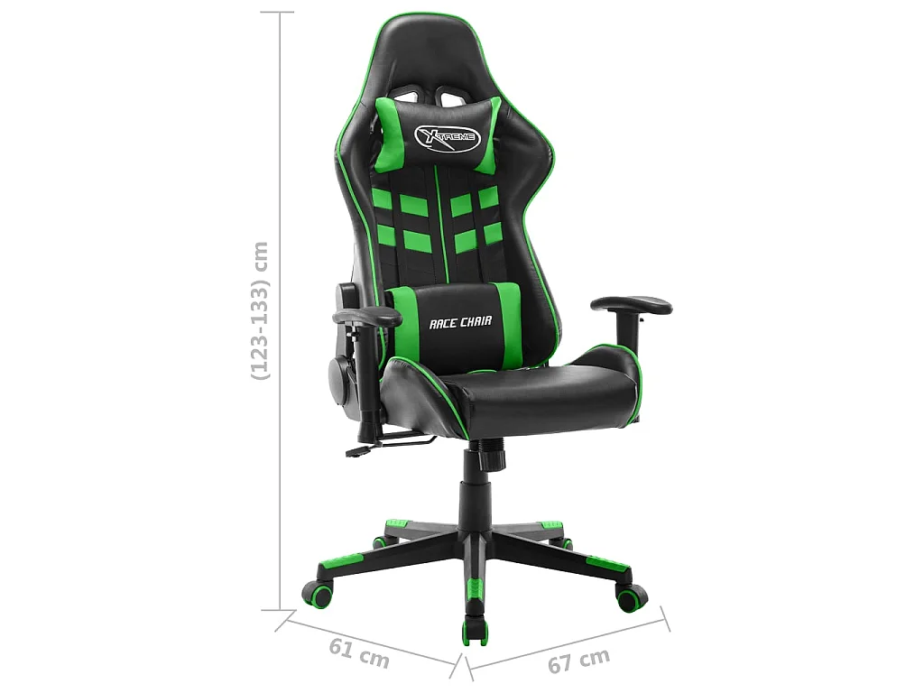 Gamestoel kunstleer zwart en groen