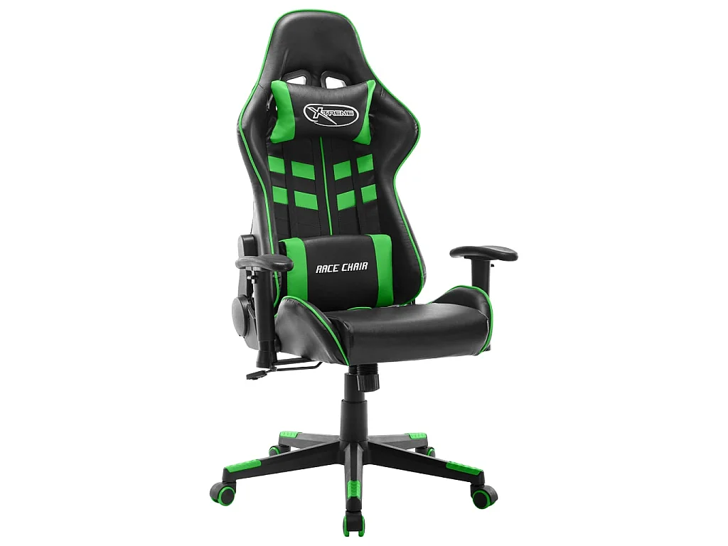 Chaise de jeu Noir et vert Cuir artificiel