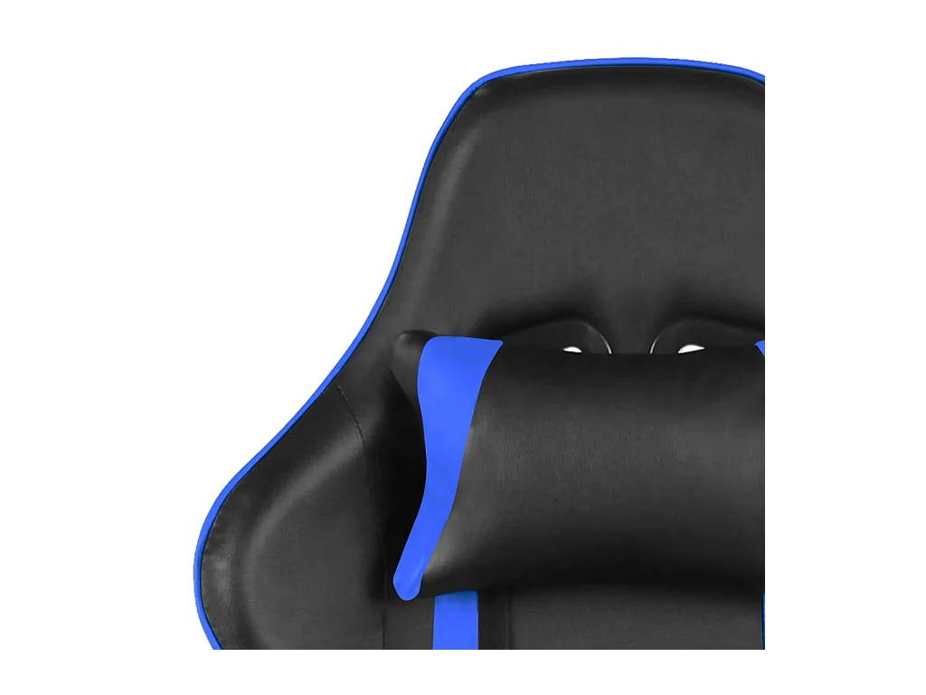 Gamestoel draaibaar met voetensteun PVC blauw