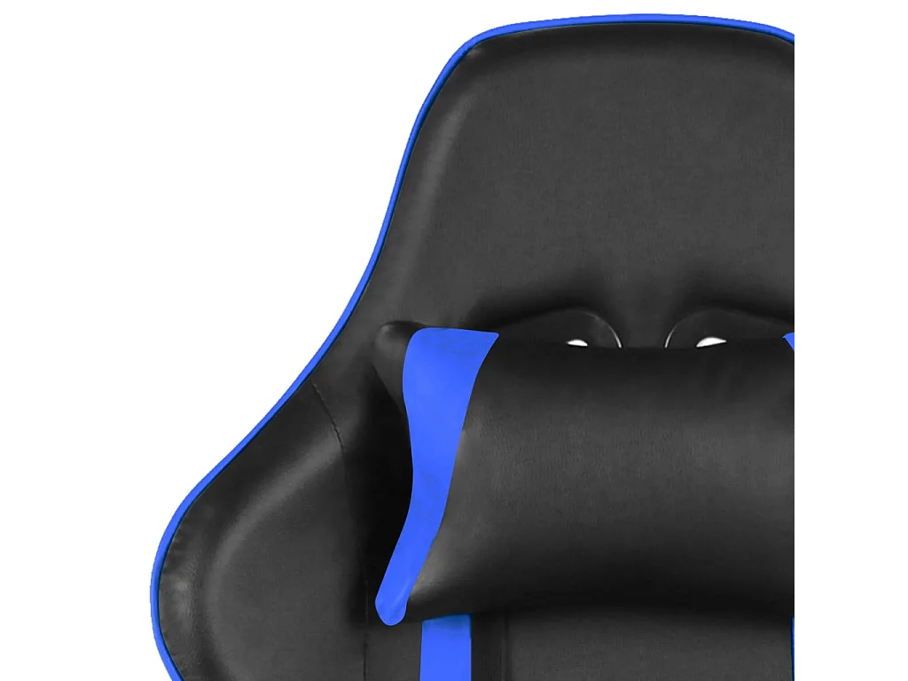 Sedia da Gaming Girevole con Poggiapiedi Blu in PVC