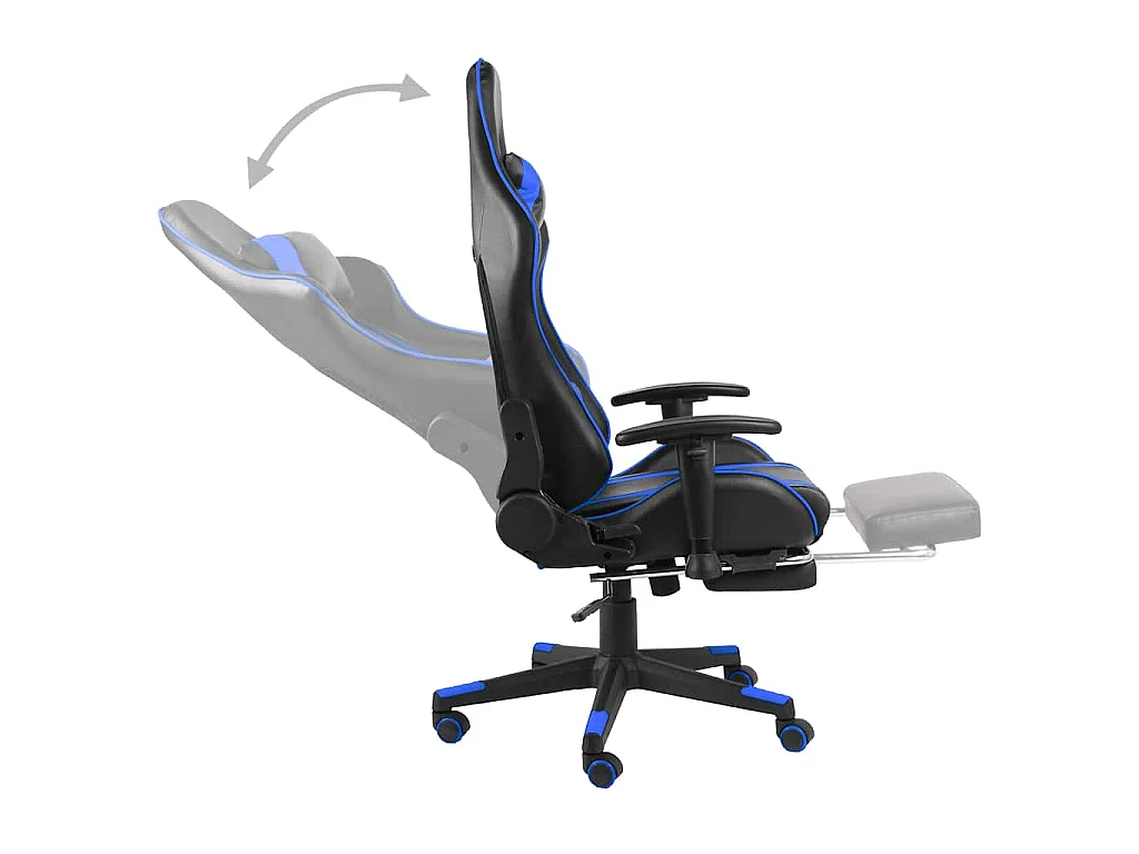 Chaise de jeu pivotante avec repose-pied Bleu PVC