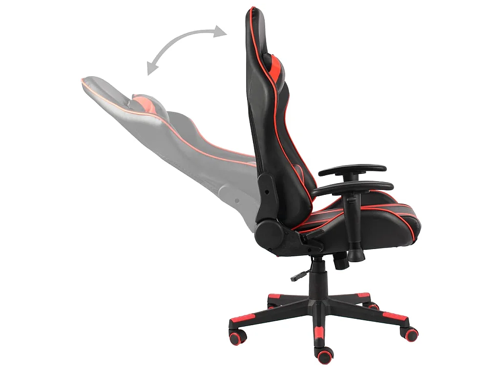 Sedia da Gaming Girevole Rossa in PVC