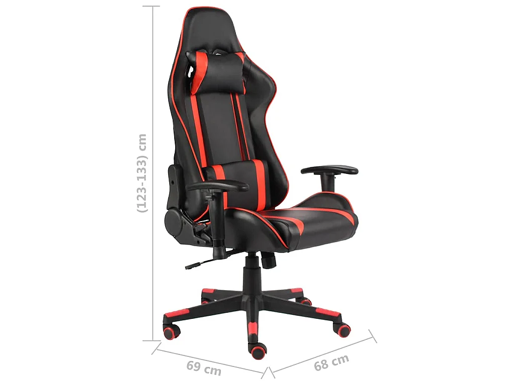 Gaming-Stuhl Drehbar Rot PVC