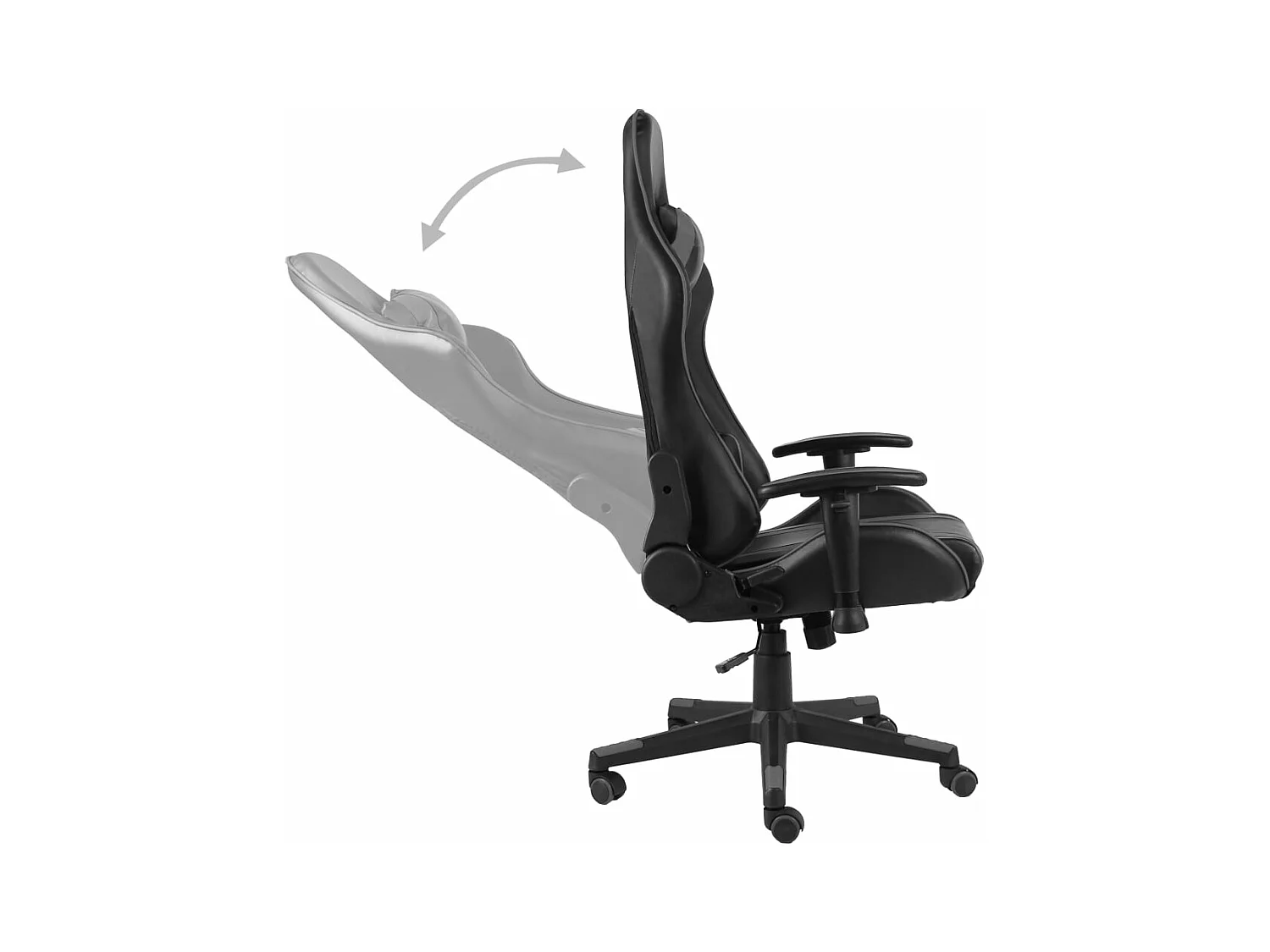 Gamestoel draaibaar PVC grijs