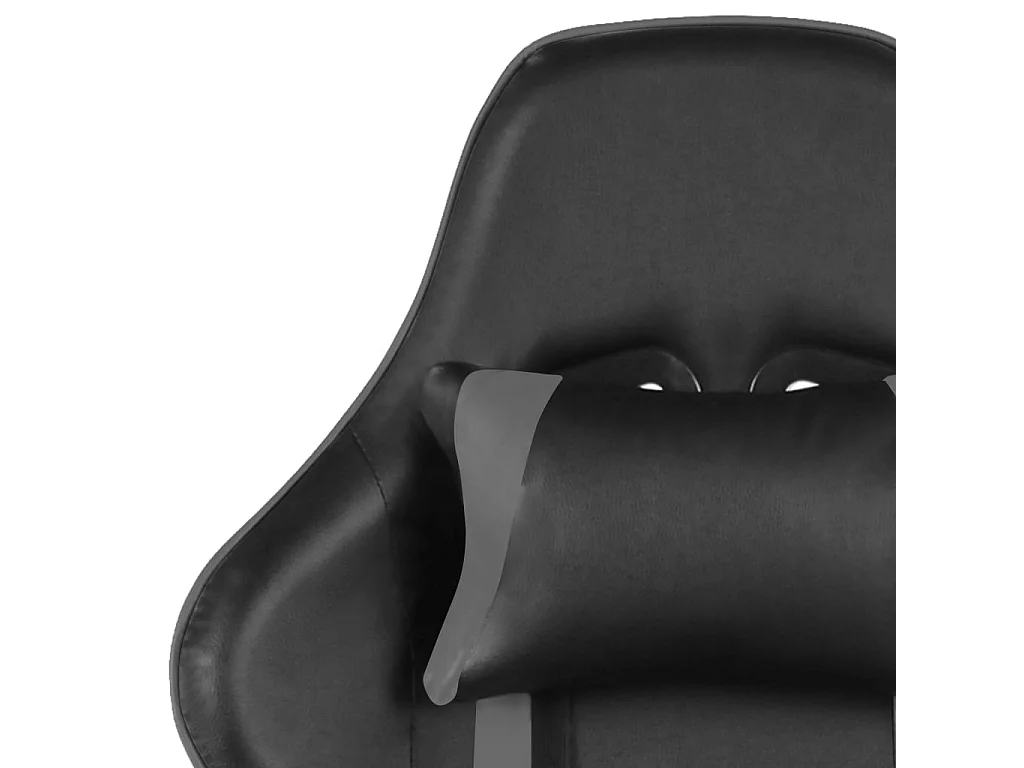 Cadeira de gaming giratória PVC cinzento