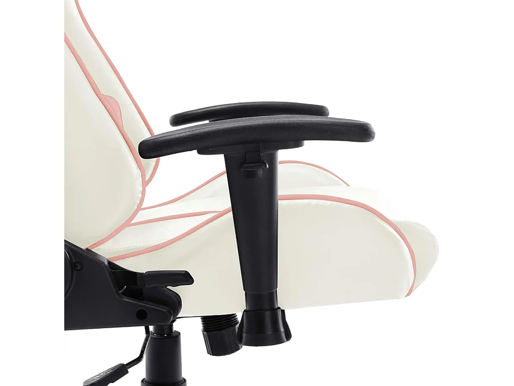 Gaming-Stuhl Weiß und Rosa Kunstleder