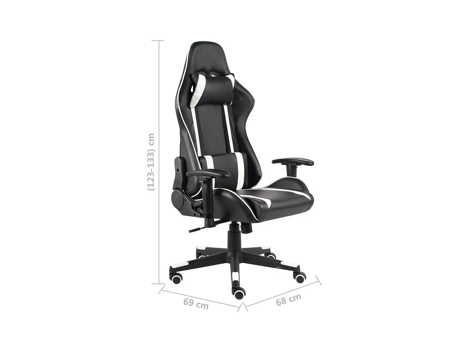 Gamestoel draaibaar PVC wit