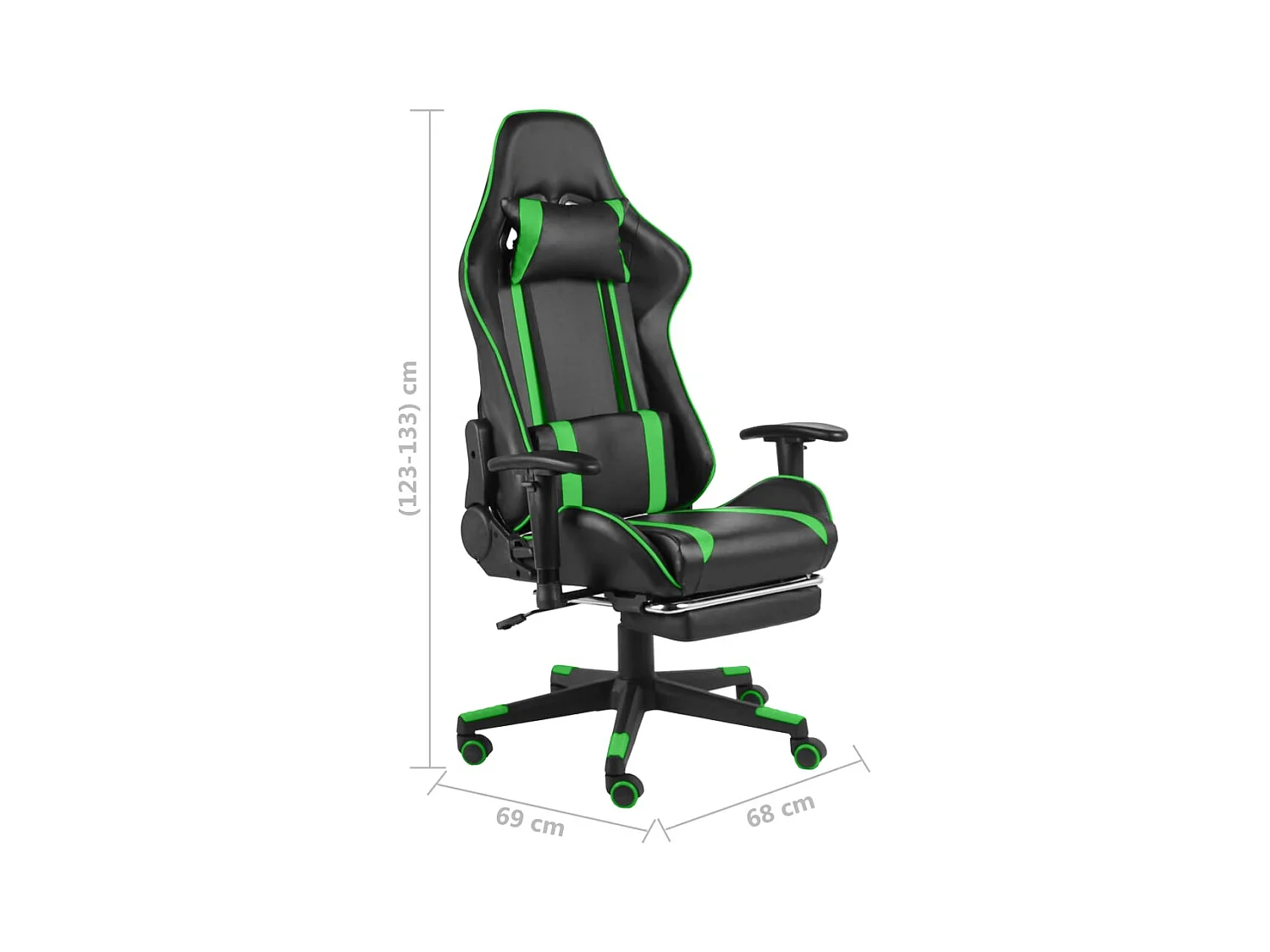 Chaise de jeu pivotante avec repose-pied Vert PVC