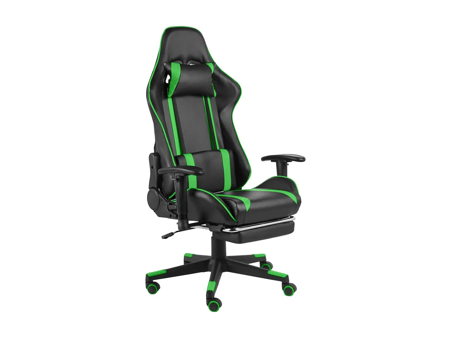 Gaming-Stuhl mit Fußstütze Drehbar Grün PVC