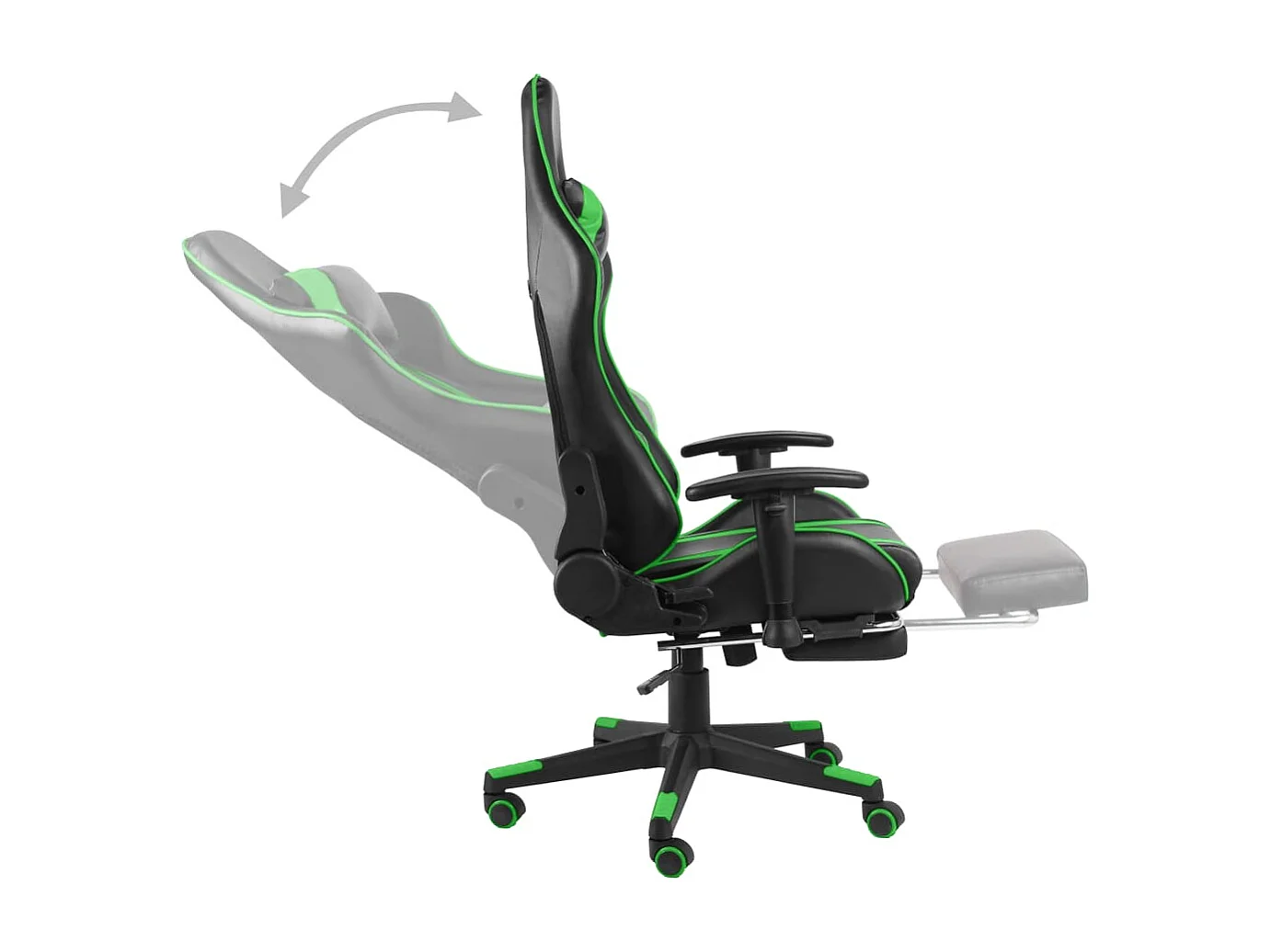 Gaming-Stuhl mit Fußstütze Drehbar Grün PVC