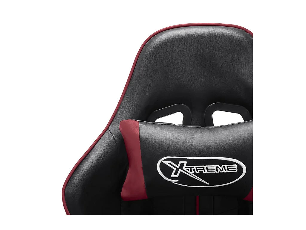 Chaise de jeu avec repose-pied Noir et bordeaux Cuir artificiel