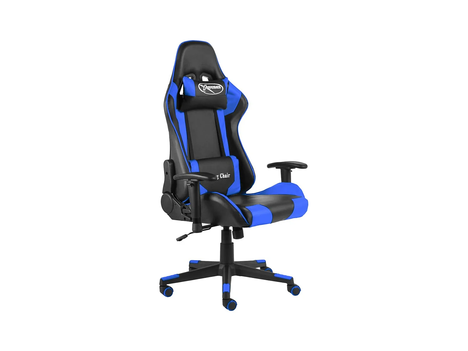 Gaming-Stuhl Drehbar Blau PVC