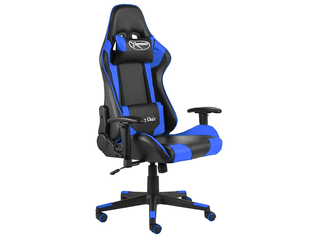 Sedia da Gaming Girevole Blu in PVC