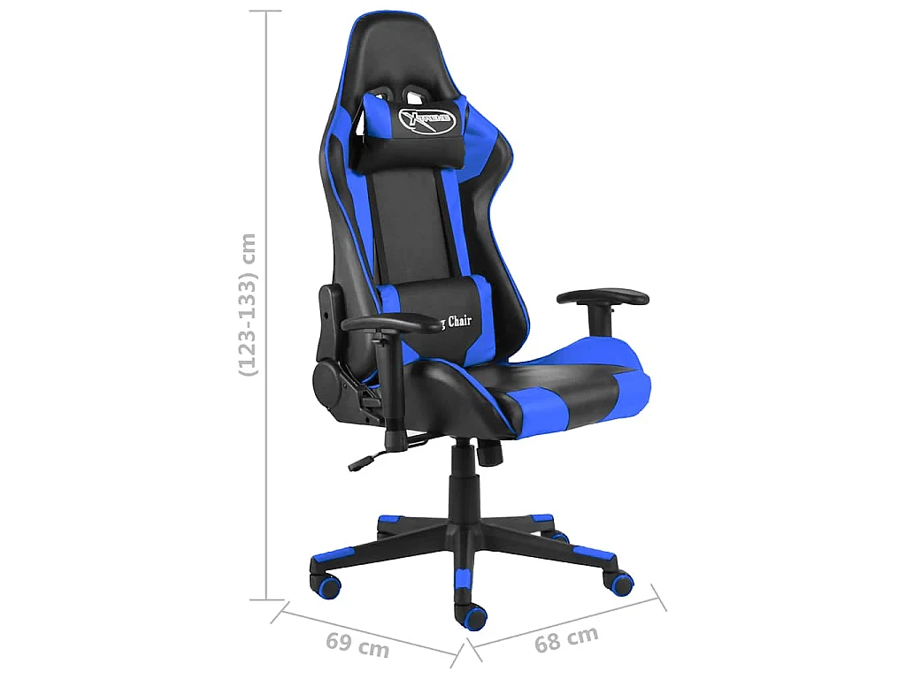 Gamestoel draaibaar PVC blauw