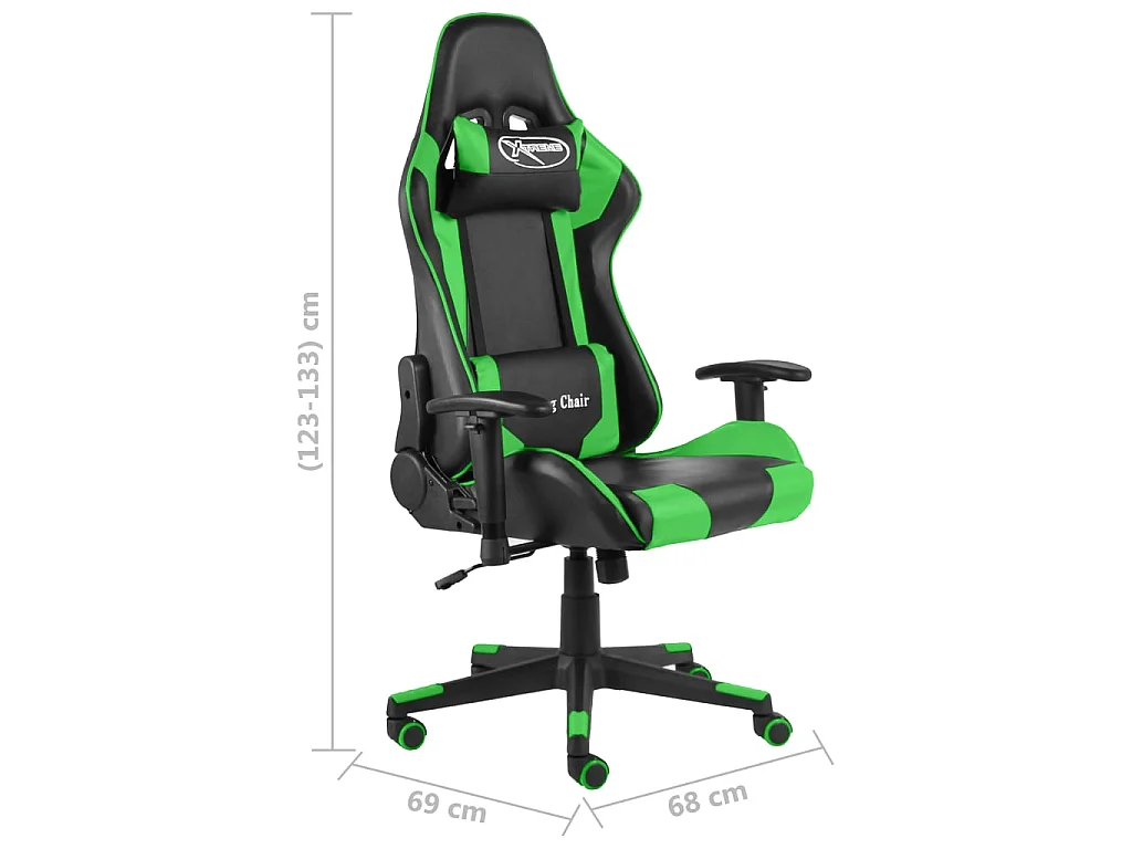 Gaming-Stuhl Drehbar Grün PVC