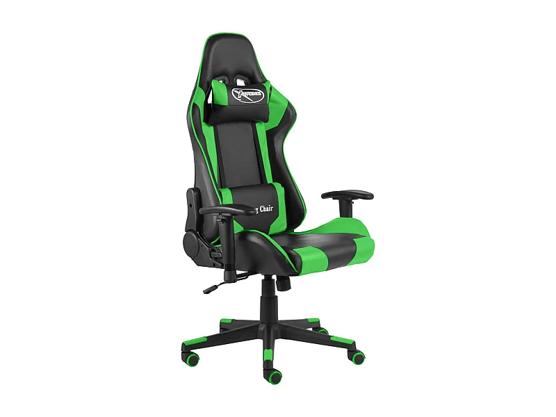 Cadeira de gaming giratória PVC verde