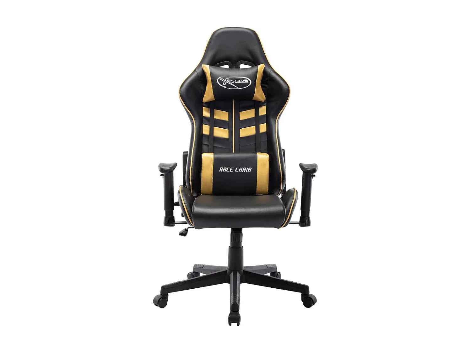 Gaming-Stuhl Schwarz und Golden Kunstleder