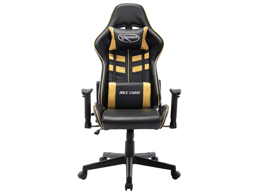 Chaise de jeu Noir et doré Cuir artificiel