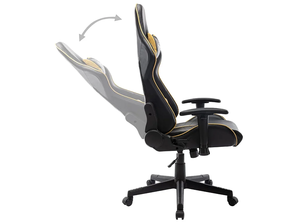 Chaise de jeu Noir et doré Cuir artificiel