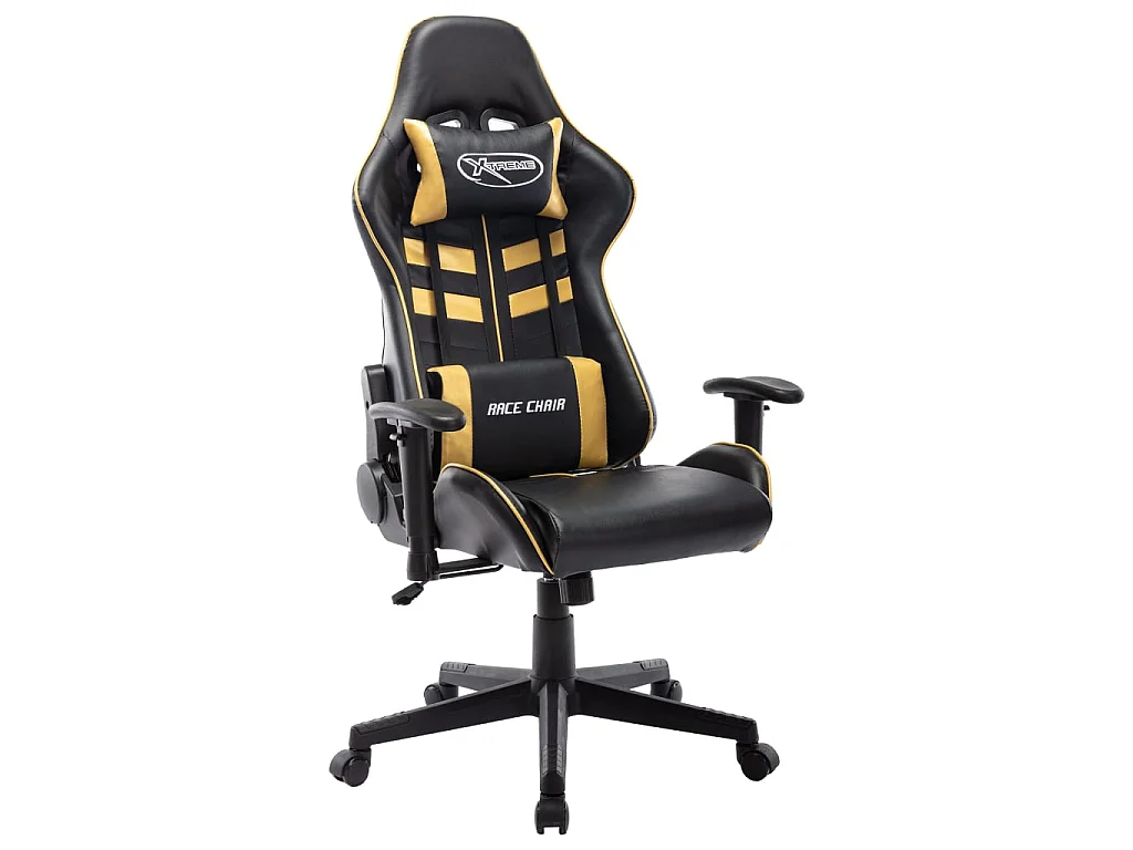 Sedia da Gaming Nera e Oro in Similpelle