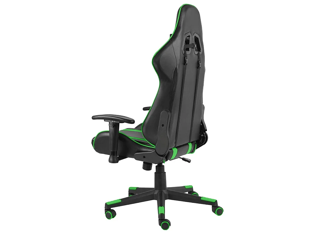 Sedia da Gaming Girevole Verde in PVC