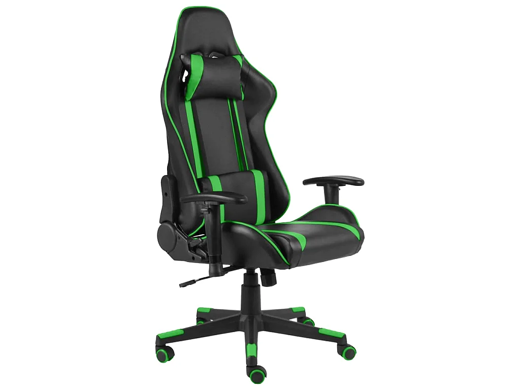 Sedia da Gaming Girevole Verde in PVC