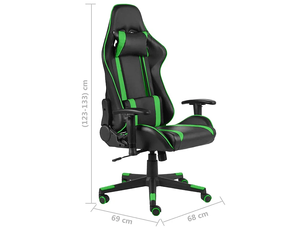 Gamestoel draaibaar PVC groen