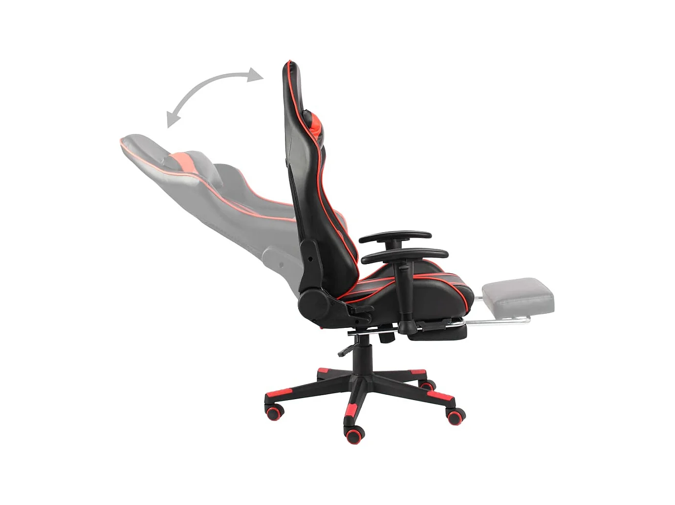 Chaise de jeu pivotante avec repose-pied Rouge PVC