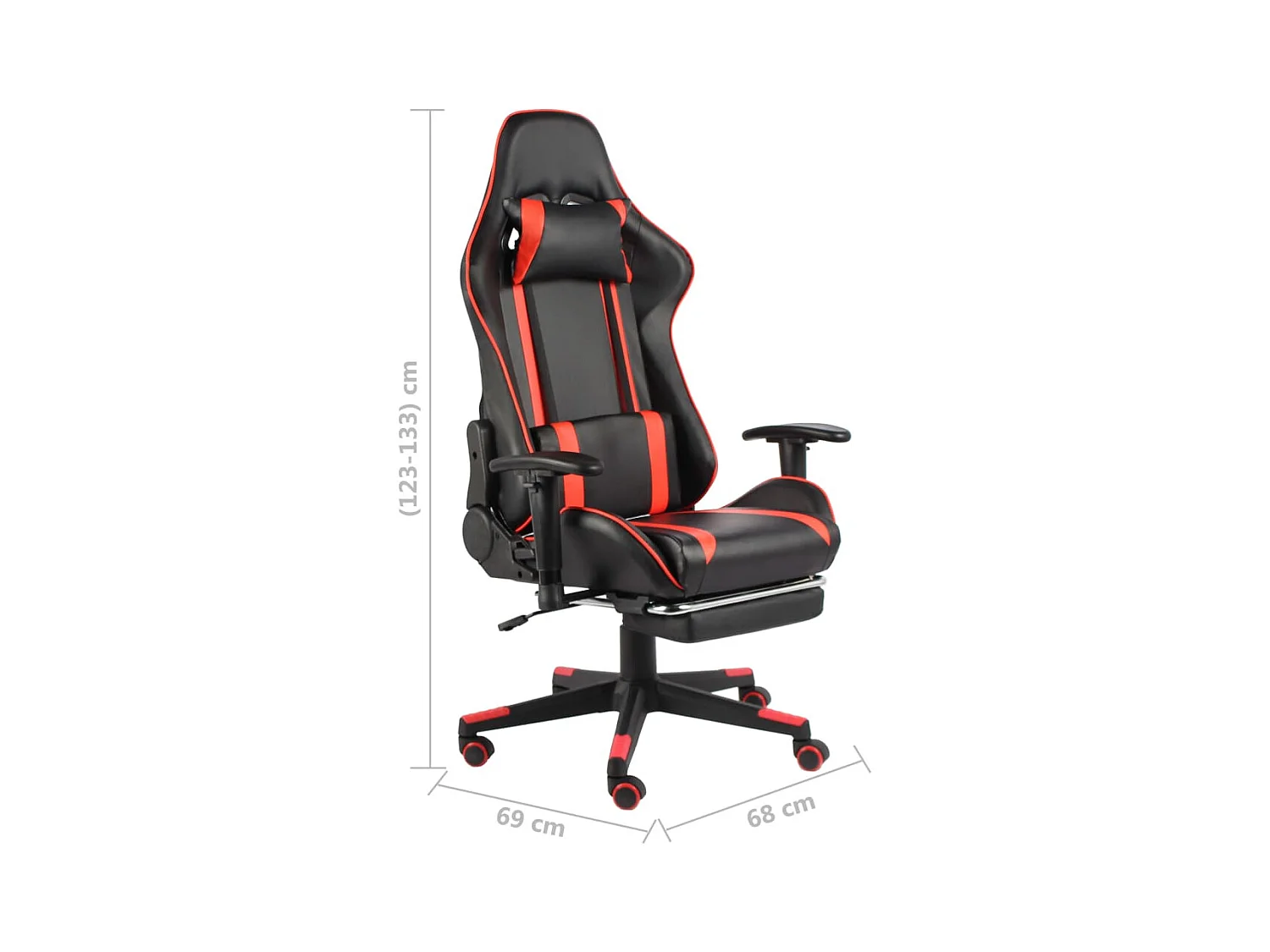 Chaise de jeu pivotante avec repose-pied Rouge PVC